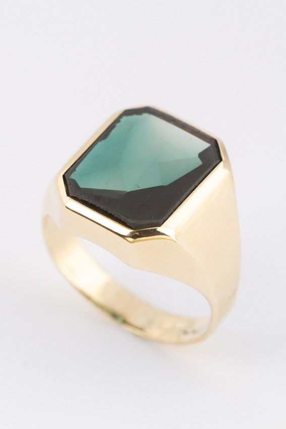 Gouden heren ring met toermalijn