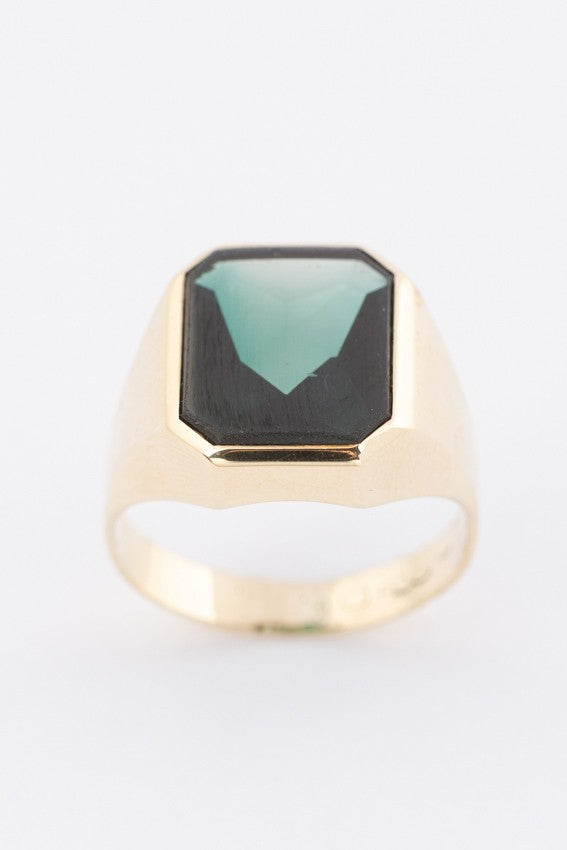 Gouden heren ring met toermalijn