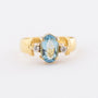 Gold ring with aquamarine and 2 brilliants