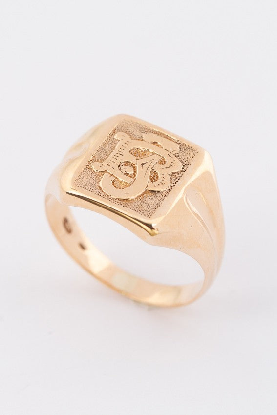 Antieke gouden monogram ring