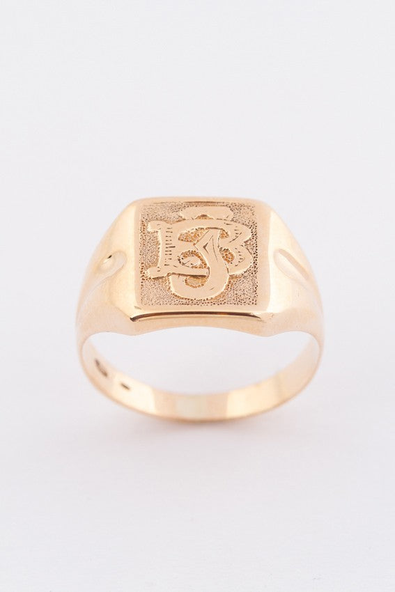 Antieke gouden monogram ring