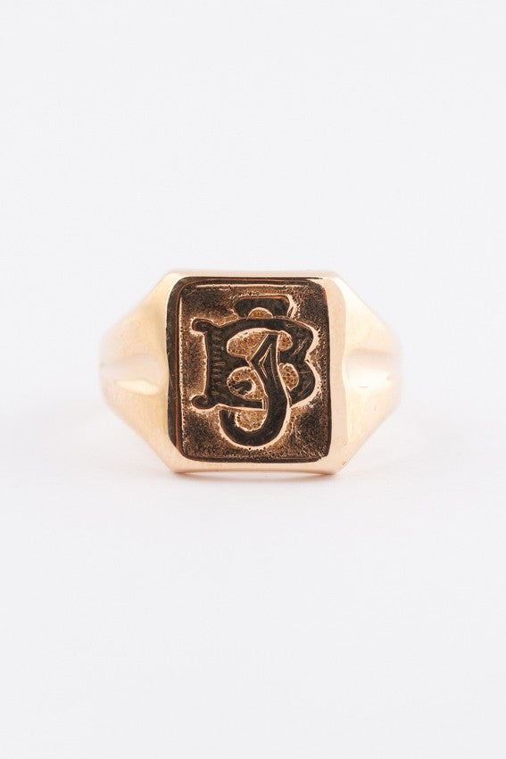 Antieke gouden monogram ring