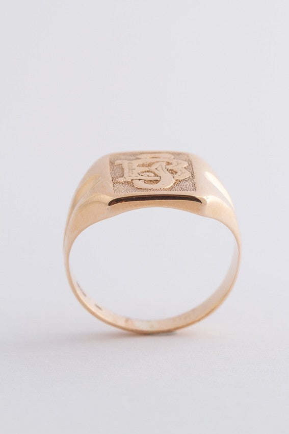 Antieke gouden monogram ring