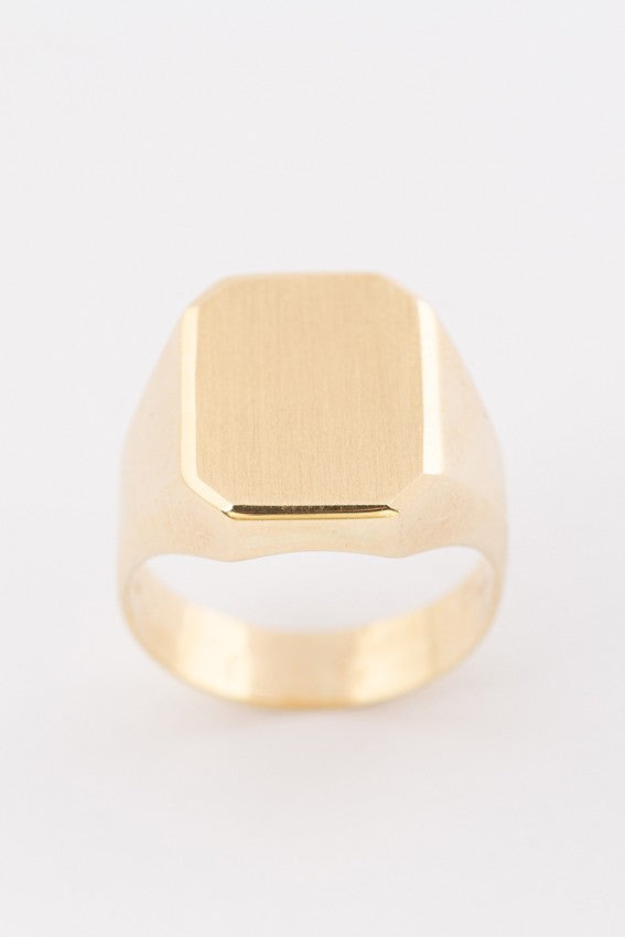 Gold men's plate ring