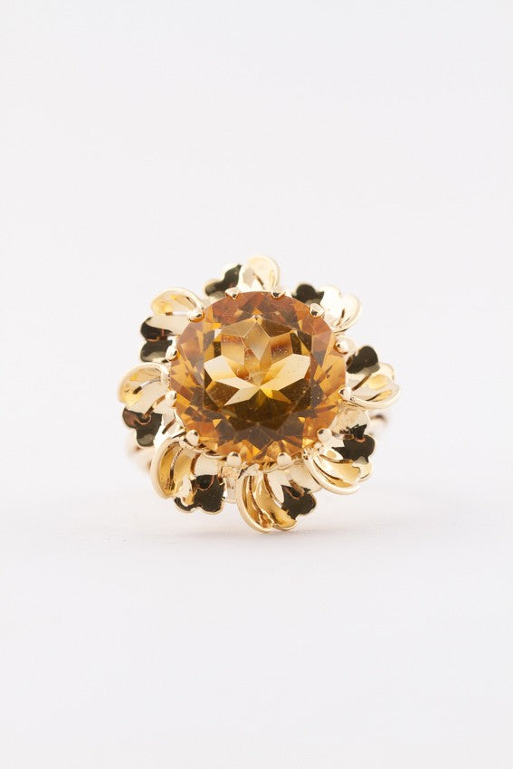 Gold ring with citrine