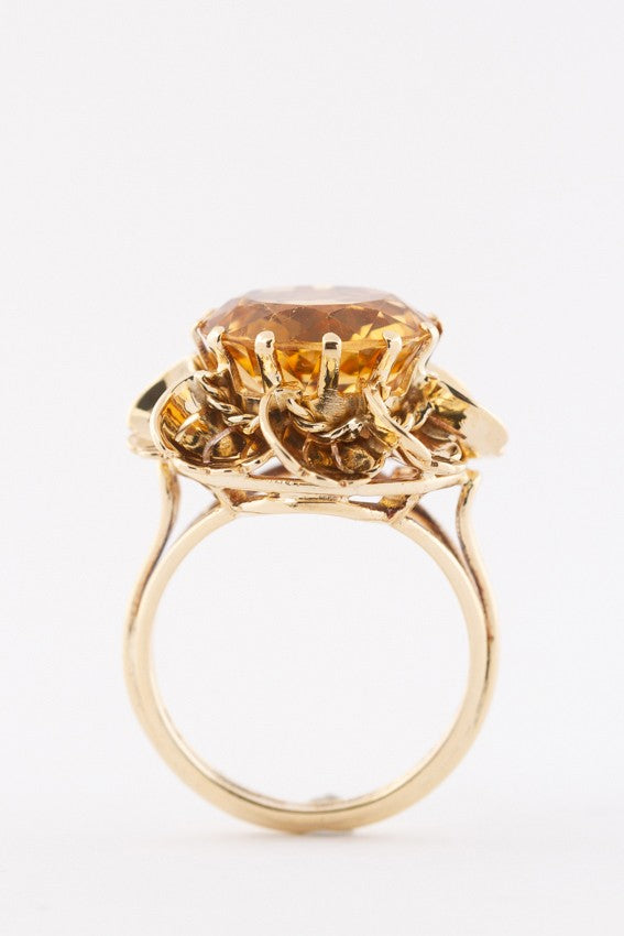 Gold ring with citrine