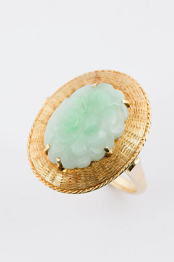 Gouden ring met Jade