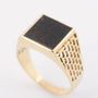 Gold men's ring with heliotrope