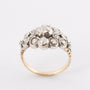 Gold entourage ring with rose-cut diamonds set in silver