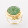 Gold ring with nephrite (jade)