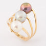 Gold ring with 3 freshwater pearls