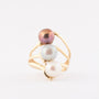 Gold ring with 3 freshwater pearls