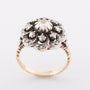 Gold ring with rose-cut diamonds set in silver