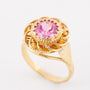 Gold ring with synthetic pink sapphire