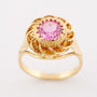 Gold ring with synthetic pink sapphire