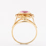 Gold ring with synthetic pink sapphire