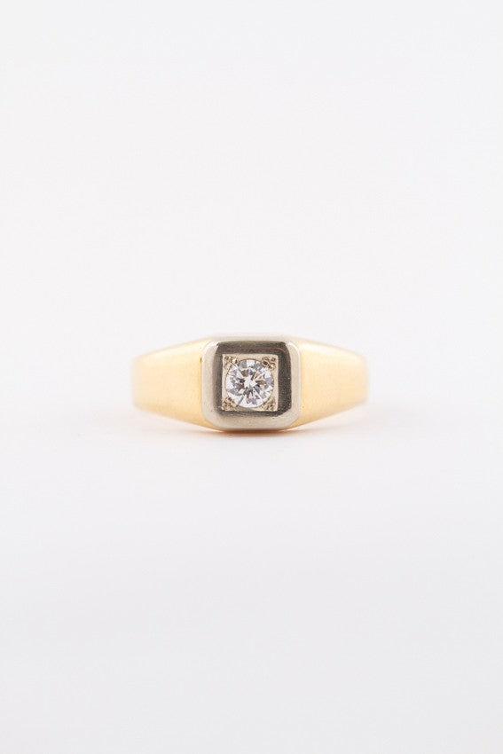 Gold men's ring with a brilliant of approx. 0.25 ct.