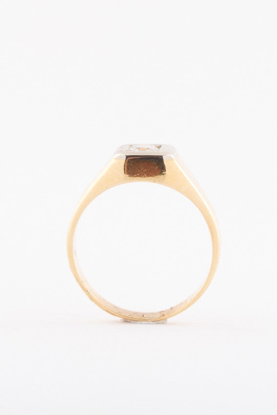 Gold men's ring with a brilliant of approx. 0.25 ct.