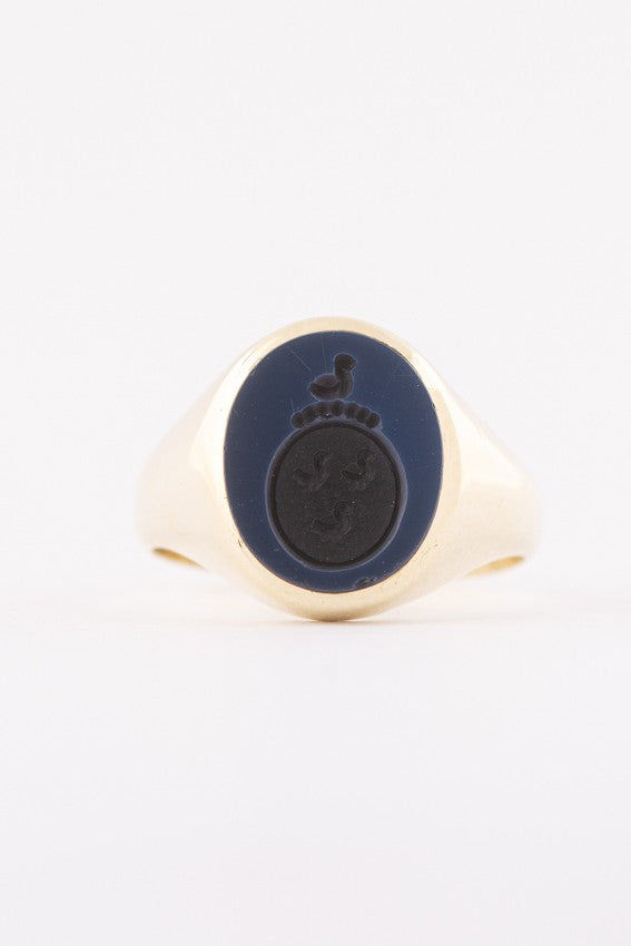 Gouden dames zegel ring