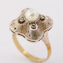 8 carat ring with cultured pearl and marcasites (Bwg)