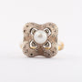 8 carat ring with cultured pearl and marcasites (Bwg)