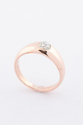 rose gold band ring with an old-cut brilliant, approx. 0.40 ct.