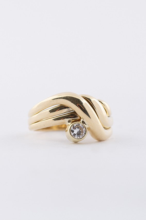 Gold ring with a brilliant of approx. 0.14 ct.