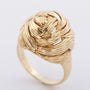Gold carved rose ring