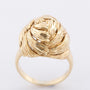 Gold carved rose ring
