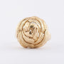 Gold carved rose ring