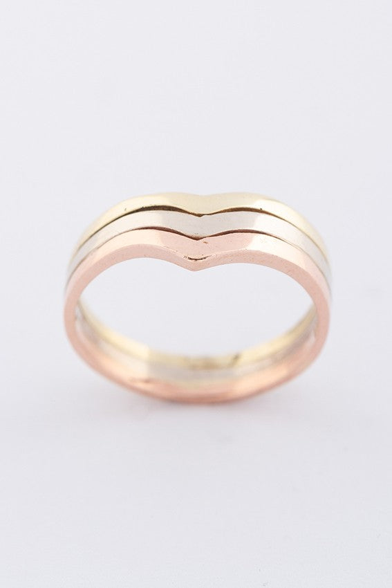 Gold tri-color ring