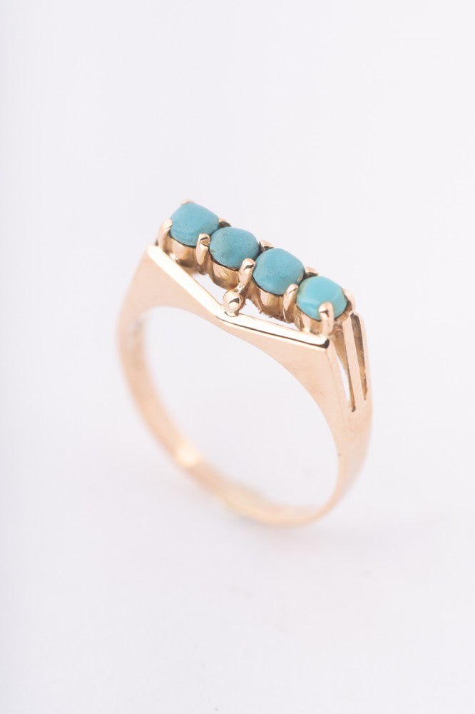 Gouden ring met turkooisen