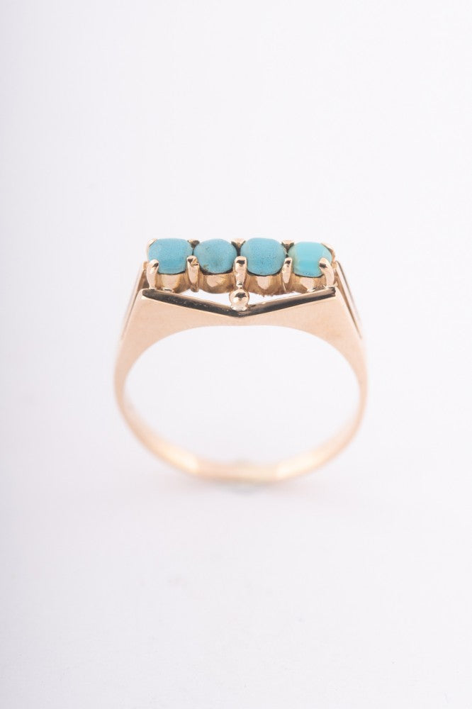 Gouden ring met turkooisen