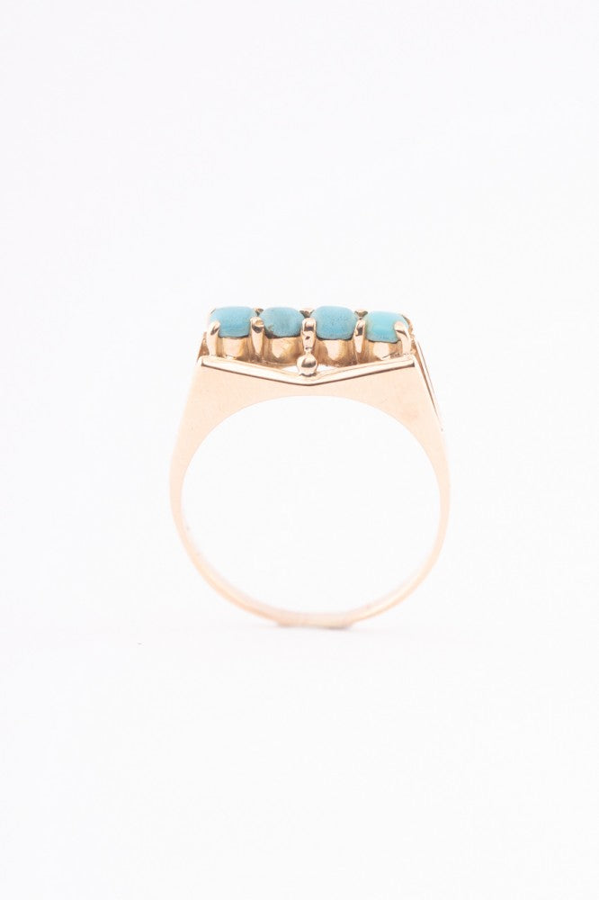 Gouden ring met turkooisen