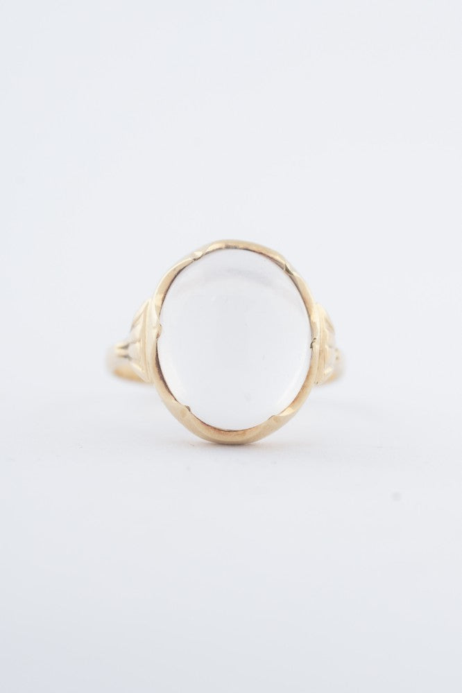 Gold ring with moonstone