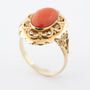 Gold ring with blood coral