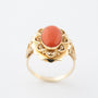 Gold ring with blood coral
