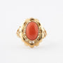 Gold ring with blood coral