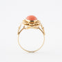 Gold ring with blood coral