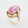 Gold ring with synthetic pink sapphire