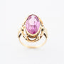 Gold ring with synthetic pink sapphire