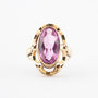 Gold ring with synthetic pink sapphire
