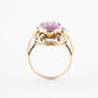 Gold ring with synthetic pink sapphire