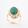 Gold ring with malachite