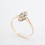 Antieke gouden markies ring met roos geslepen diamanten