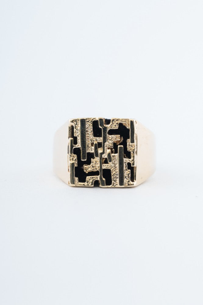 Gouden heren ring met onyx