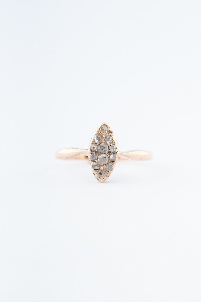 Markies ring met roos geslepen diamanten