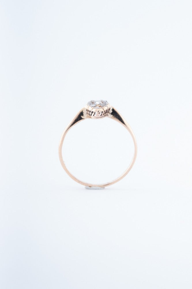 Markies ring met roos geslepen diamanten