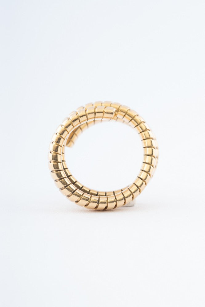 Gouden BVLGARI ring model Serpenti tubogas