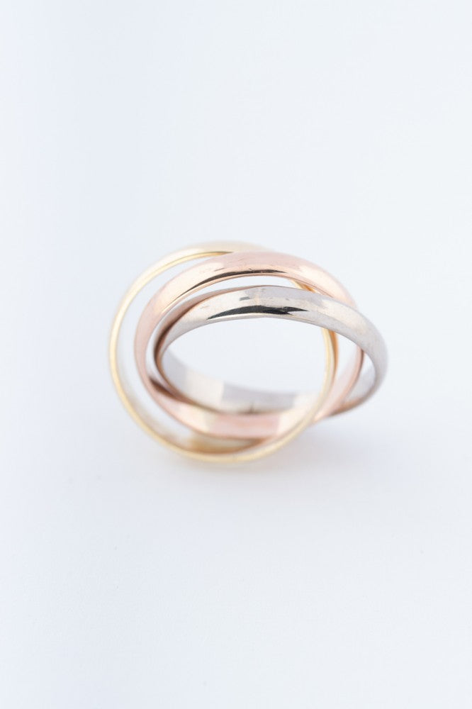Gouden tri-color ring